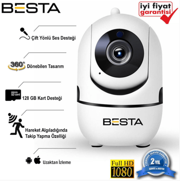 kablosuz ip güvenlik kamerası sesli