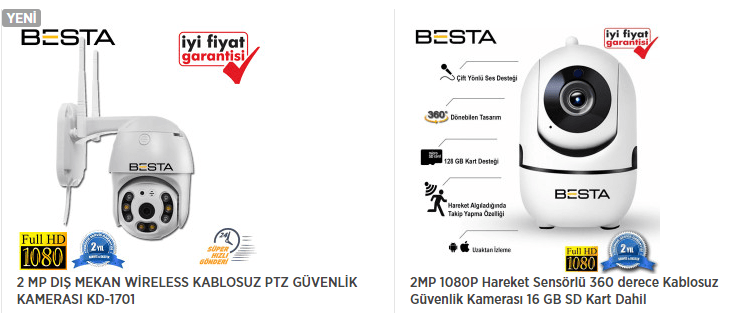 2mp kablosuz ip kamera fiyatları