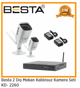 harekete duyarlı kablosuz kamera seti