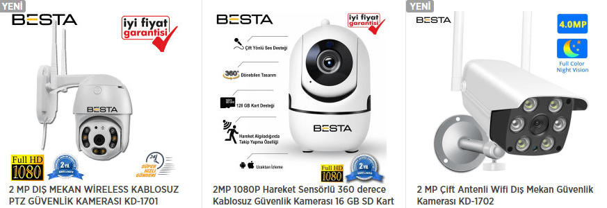 harekete duyarlı kablosuz kamera