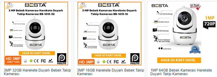 alarmlı kablosuz güvenlik kamerası