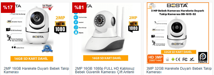 dönebilen kablosuz güvenlik kamerası