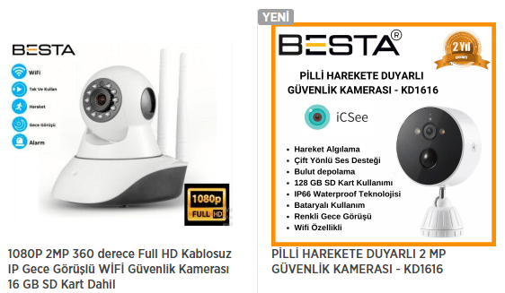 cepten izlenen kablosuz kamera fiyatları