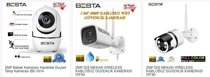 renkli kablosuz güvenlik kamerası