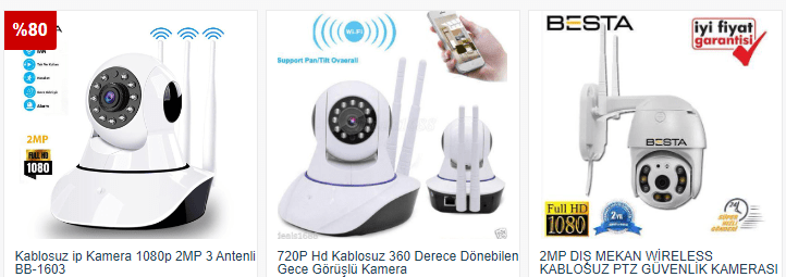 renkli kablosuz güvenlik kamerası fiyatları