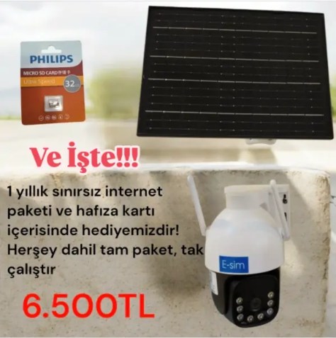 Jenerik 1 Yıllık İnternet Paketli eSIM Solar Kamera