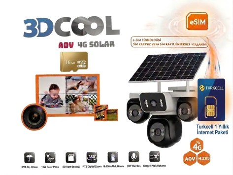 3DCOOL 2400FG 8MP 4 Kamera AOV Solar Paket Kamera