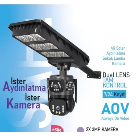 Jenerik Solar Lamba + eSIM 4G Kamera (Full HD)