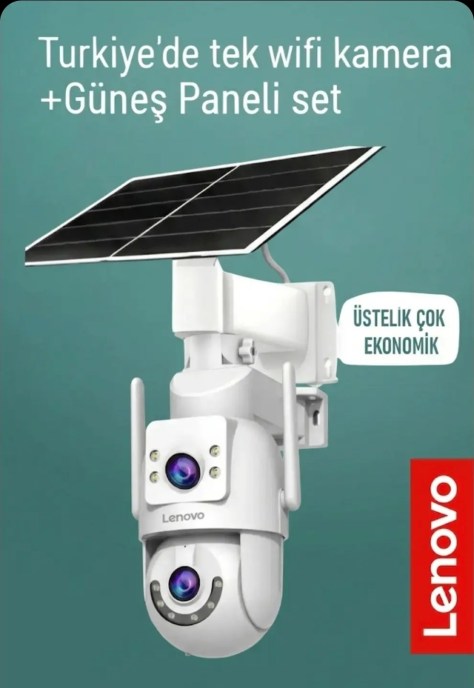 LENOVO Çift Lensli 6MP Güneş Panelli WiFi Kamera Seti