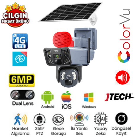 O-Kam 3815 6MP 4G Solar PTZ Kamera