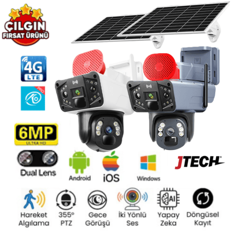 O-Kam 3915 6MP 4G Solar PTZ Kamera