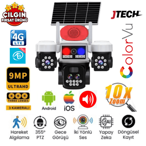 O-Kam 5051 9MP 4G Solar PTZ Kamera (10x Zoom)
