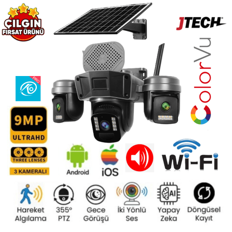 O-Kam 5210 9MP Wi-Fi Solar PTZ Kamera