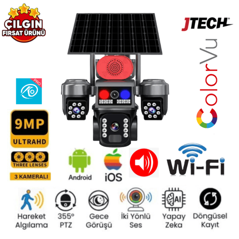 O-Kam 5220 9MP Wi-Fi Solar PTZ Kamera