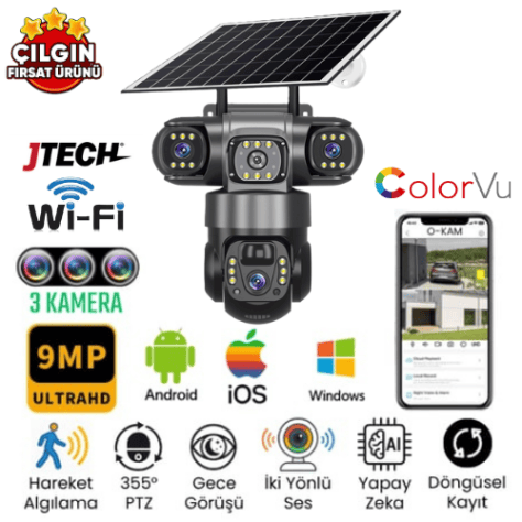 O-Kam 6040 9MP Wi-Fi Solar PTZ Kamera