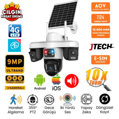 O-Kam OK-301 Premium 4G 9MP Solar PTZ Kamera