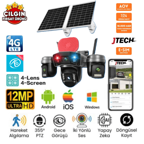 O-Kam OK-336 Premium 4G 12MP Solar PTZ Kamera