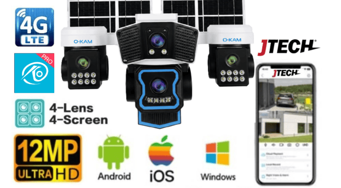 O-Kam OK-340 Premium 4G 12MP Solar PTZ Kamera
