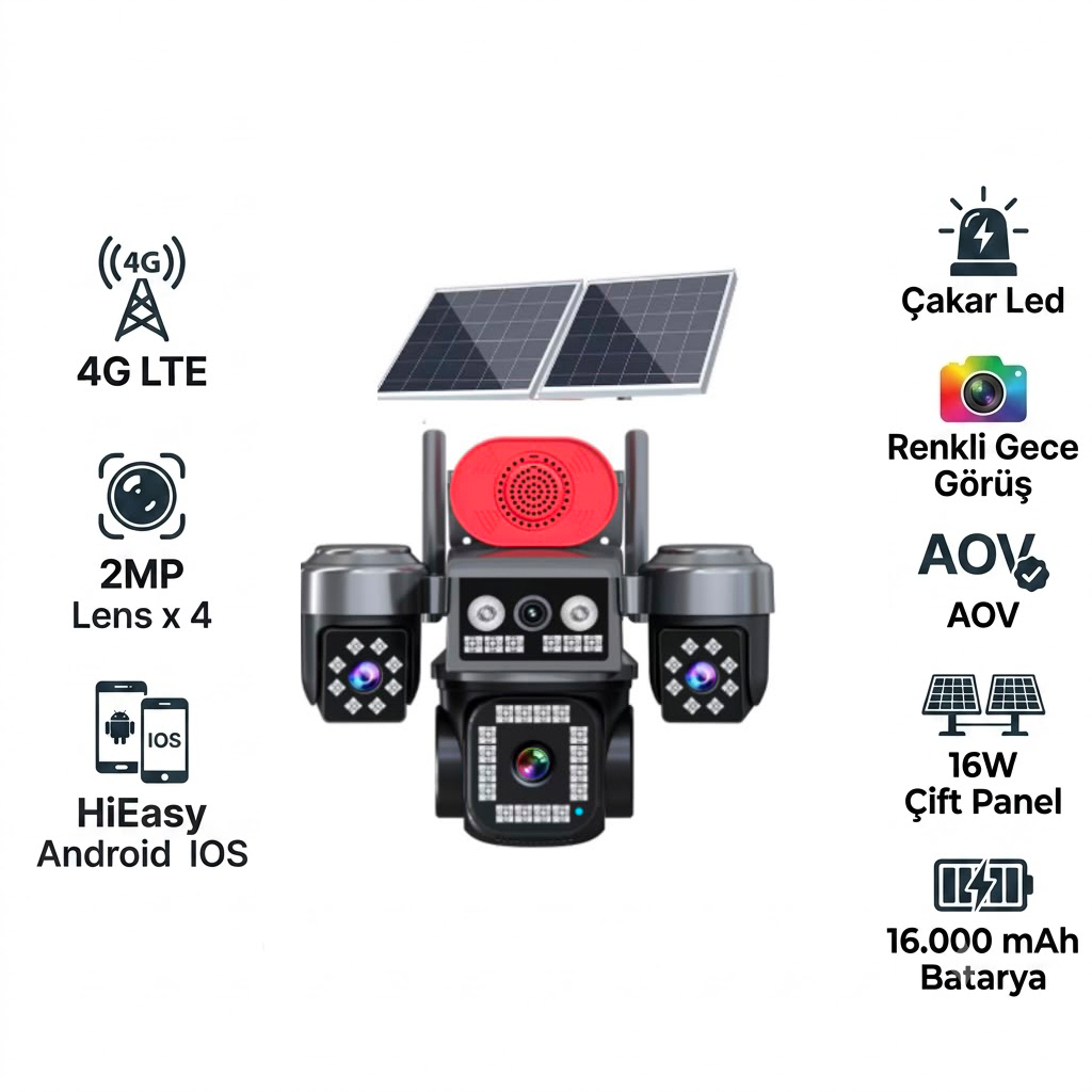 X5Tech 84-GZ 4G Solar Güneş Enerjili Sim Kartlı Akıllı Güvenlik Kamerası